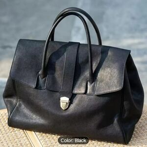 Elegant Big Black Laptop Briefcase Business Office Handbag Pocketbook Purse Tote